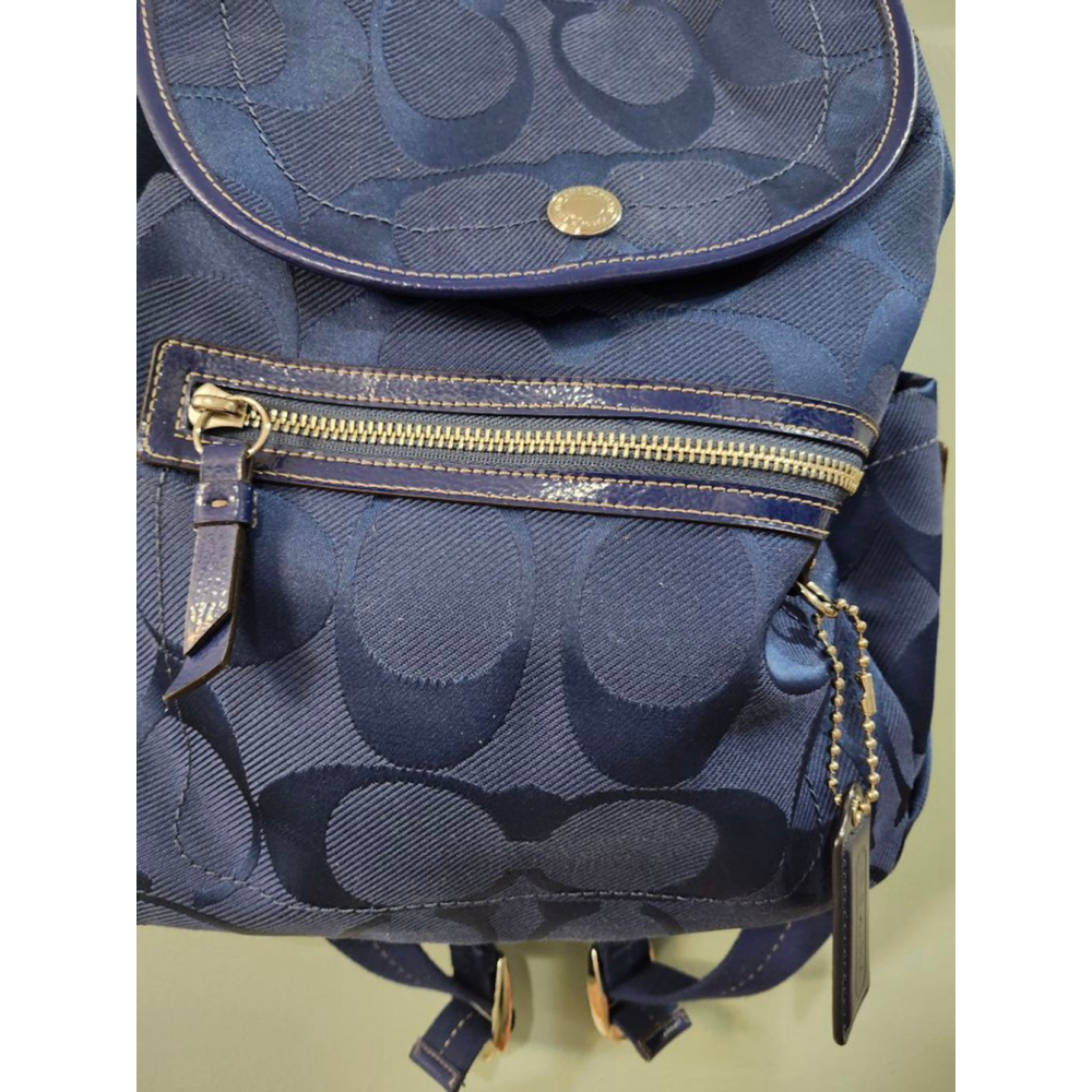 Coach Blue Signature C Canvas Backpack One Size - Picture 8 of 12